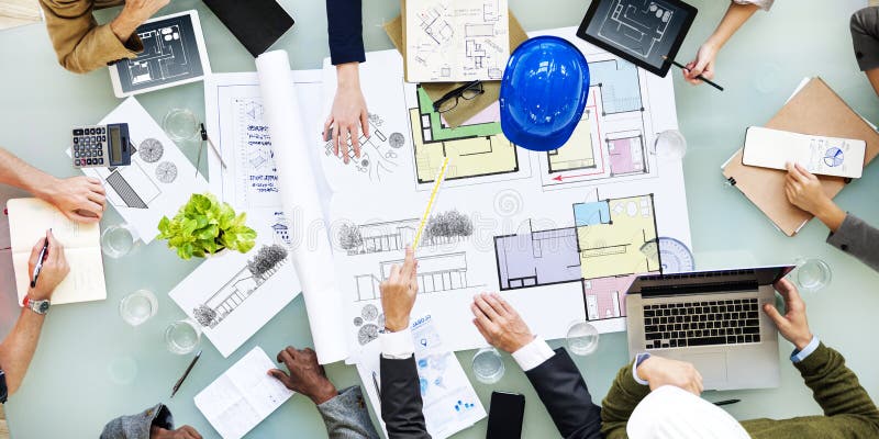 Concept de planificare arhitectură dezordonată a întâlnirii interne interne stock photography