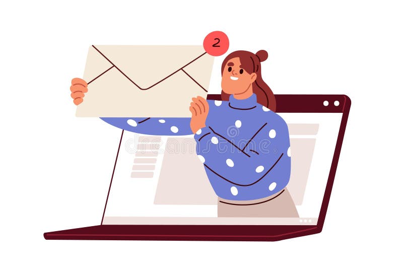 Concept de poștă electronică inbox. scrisoare nouă de notificare a mesajului în plic online. buletin informativ în cutia poștală. vector illustration