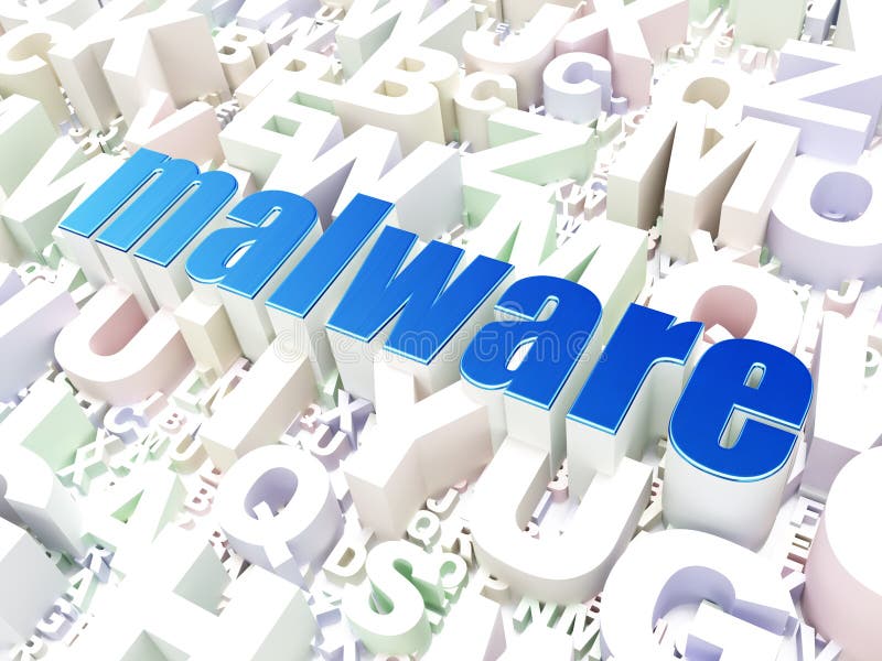 Concept de protection : Malware sur le fond d'alphabet illustration libre de droits Concept de protection : Malware sur le fond d'alphabet illustration libre de droits