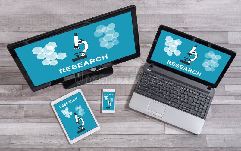 Concept de recherches sur différents dispositifs photos stock Concept de recherches sur différents dispositifs photos stock