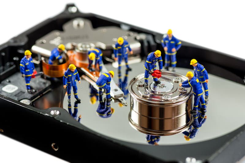 Concept de reparare hard disk. fotografie macrocomandă royalty free stock images