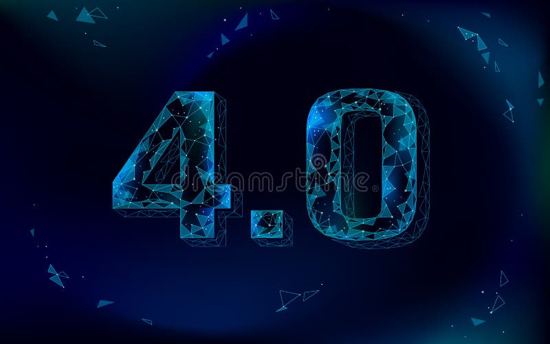 Concept de revoluție industrială viitor cu nivel scăzut de poli. industria 40 I. tehnologie online vector illustration