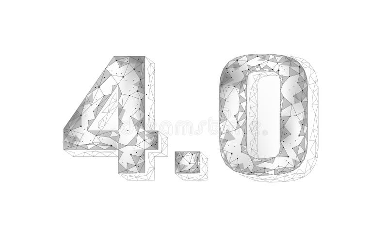 Concept de revoluție industrială viitor cu nivel scăzut de poli. industria 40 I. tehnologie online vector illustration