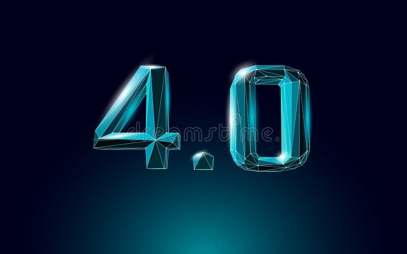 Concept de revoluție industrială viitor cu nivel scăzut de poli. industria 40 I. tehnologie online royalty free illustration