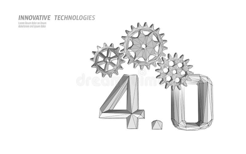 Concept de revoluție industrială viitor cu nivel scăzut de poli. industria 40 I. tehnologie online royalty free illustration