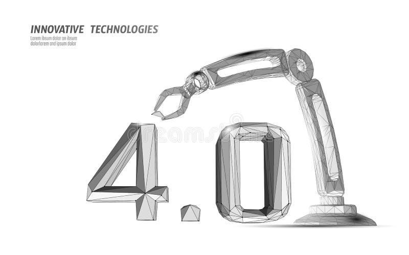 Concept de revoluție industrială viitor cu nivel scăzut de poli. industria 40 I. tehnologie online royalty free illustration