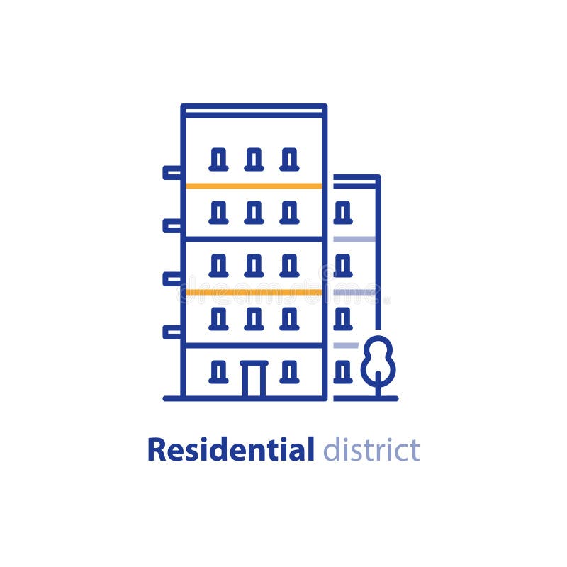 Concept de secteur résidentiel, lotissement immobilier, immeuble illustration libre de droits Concept de secteur résidentiel, lotissement immobilier, immeuble illustration libre de droits