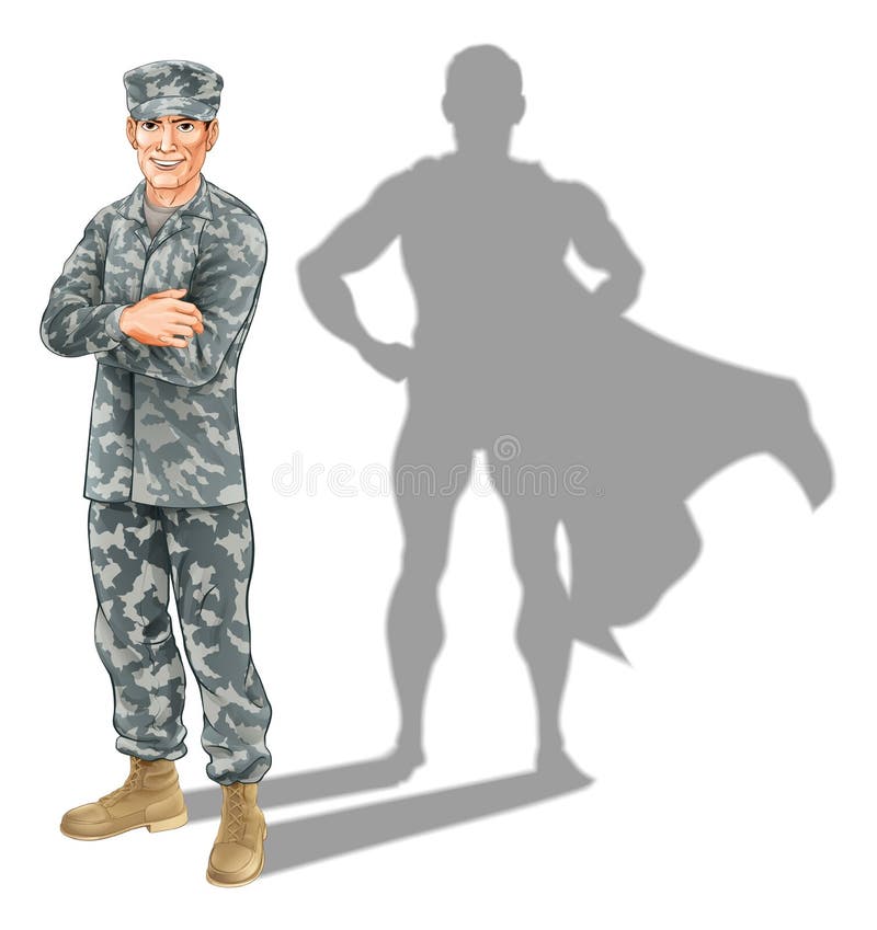 Concept de soldat de héros illustration de vecteur Concept de soldat de héros illustration de vecteur
