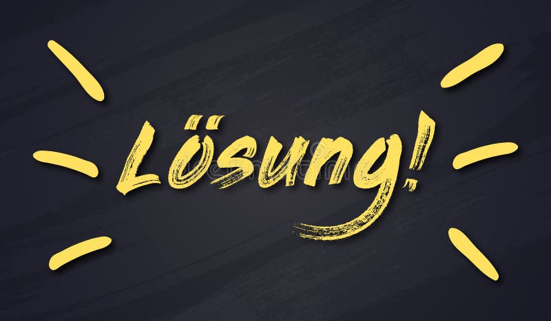 Concept de solution, texte jaune de solution en allemand illustration libre de droits Concept de solution, texte jaune de solution en allemand illustration libre de droits