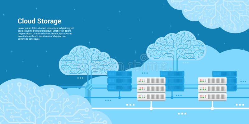 Concept de stockage de nuage illustration de vecteur Concept de stockage de nuage illustration de vecteur
