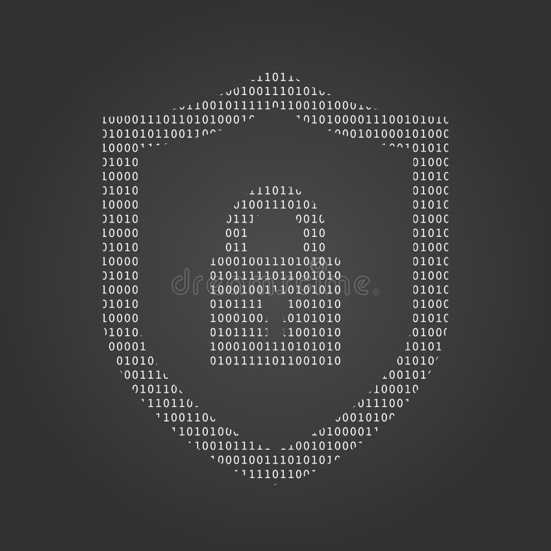 Concept de technique de protection de Cyber, bouclier avec la serrure et les données personnelles de trou de la serrure, illustra illustration stock Concept de technique de protection de Cyber, bouclier avec la serrure et les données personnelles de trou de la serrure, illustra illustration stock
