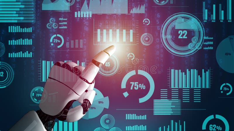 Concept de tehnologie anti-inteligență artificială robot futurist revoluționar royalty free illustration