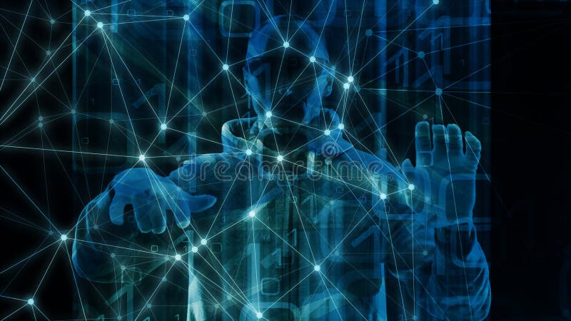 Concept de tehnologie futuristă backdrop binar code algoritm computer bug royalty free illustration