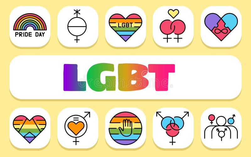 Concept de texte lgbt. Shablon pour la présentation et l'infographie. Icônes de nettoyage minimales pour les applications et les sites Web.
