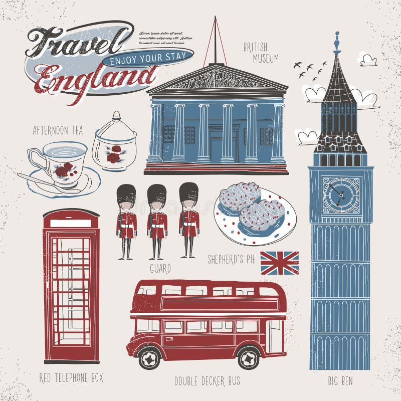 Concept de voyage de l'Angleterre illustration stock Concept de voyage de l'Angleterre illustration stock
