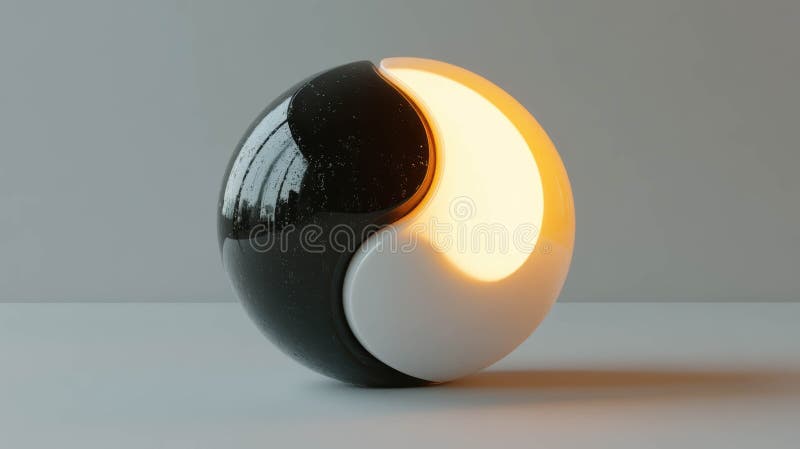 Concept de yinyang minimaliste avec sphères illustration stock