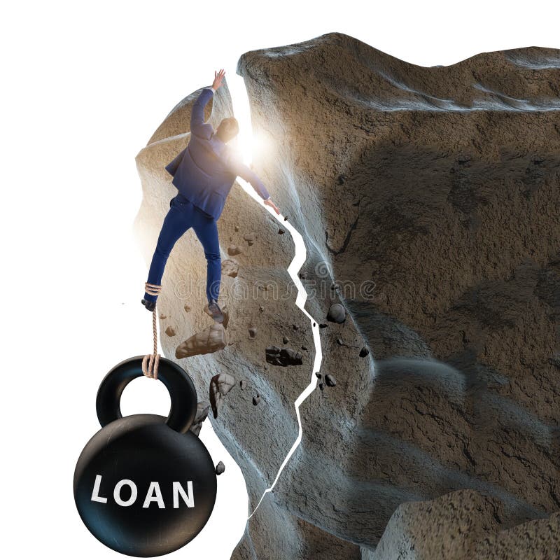 Concept of debt and load with businessman stock photography Concept of debt and load with businessman stock photography