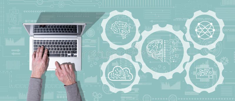 Concept of digital disruption stock photos