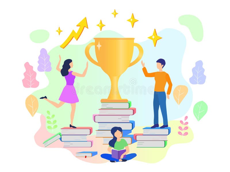 Concept distance learning, education, business goal, idea, onlin vector illustration