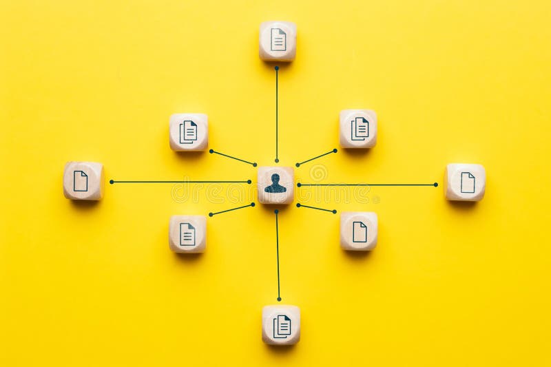 Concept document management system or DMS. The manager structures and maintains the system. stock photo