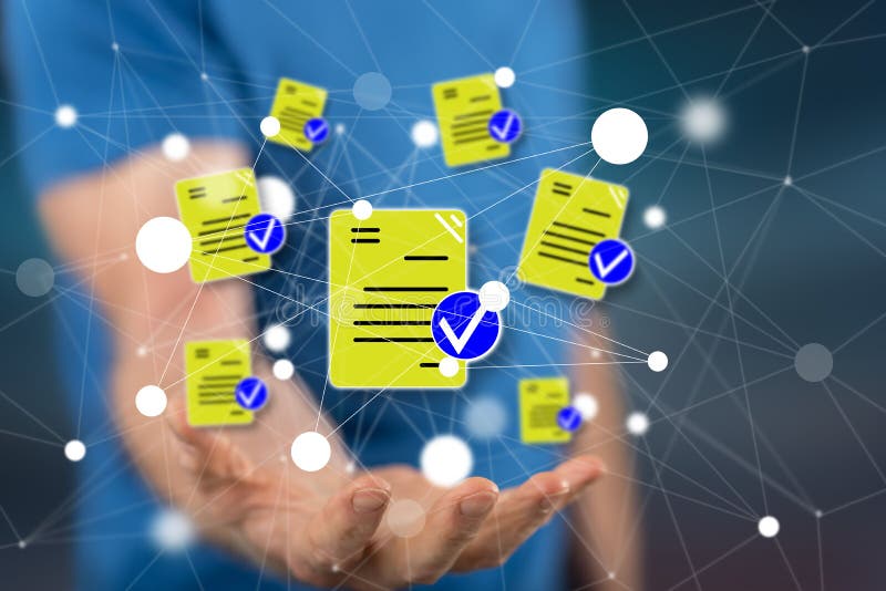 Concept of document validation stock photography