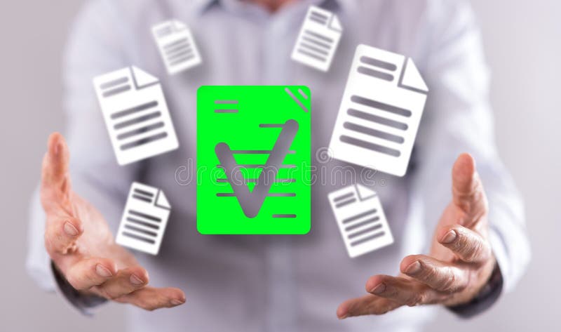 Concept of document validation royalty free illustration