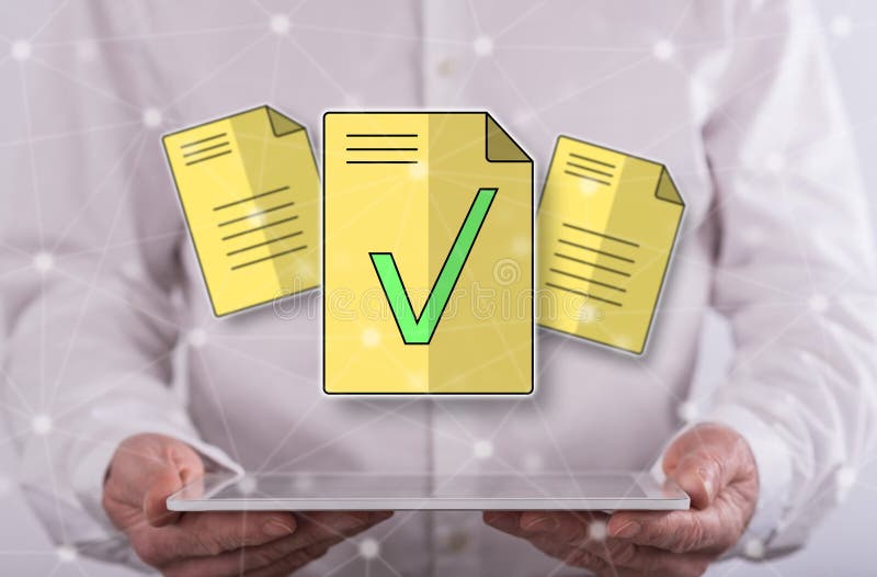 Concept of document validation stock photos