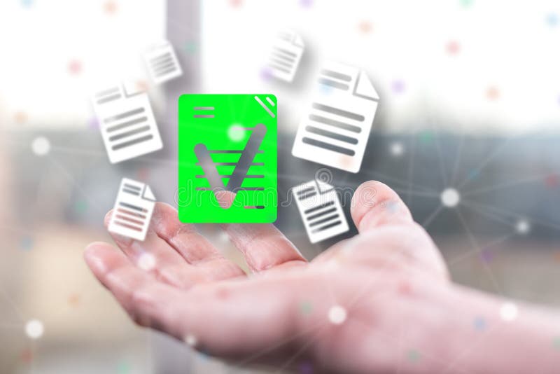 Concept of document validation stock photography
