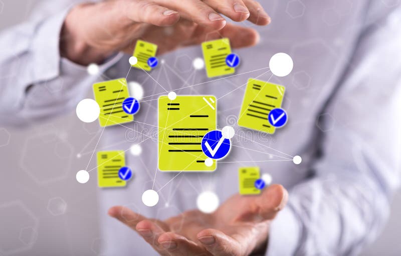 Concept of document validation stock images