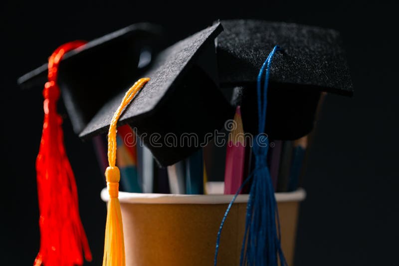 Concept education is business scholarship essential idea globalization, mortarboard students learn and study in universities and royalty free stock photography