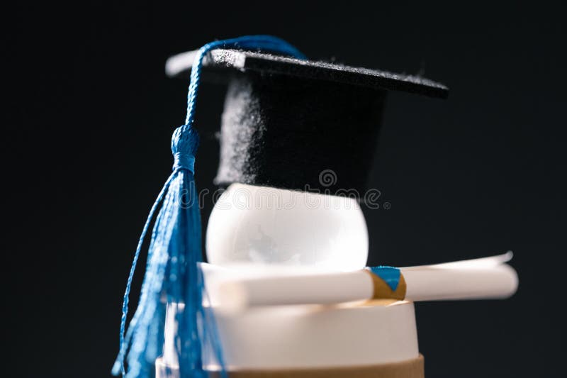 Concept education is business scholarship essential idea globalization, mortarboard students learn and study in universities and stock photos