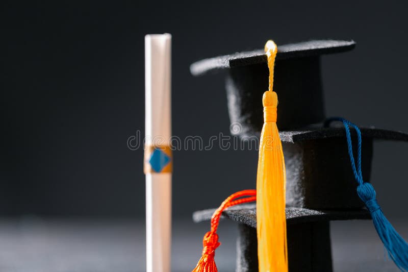 Concept education is business scholarship essential idea globalization, mortarboard students learn and study in universities and royalty free stock image