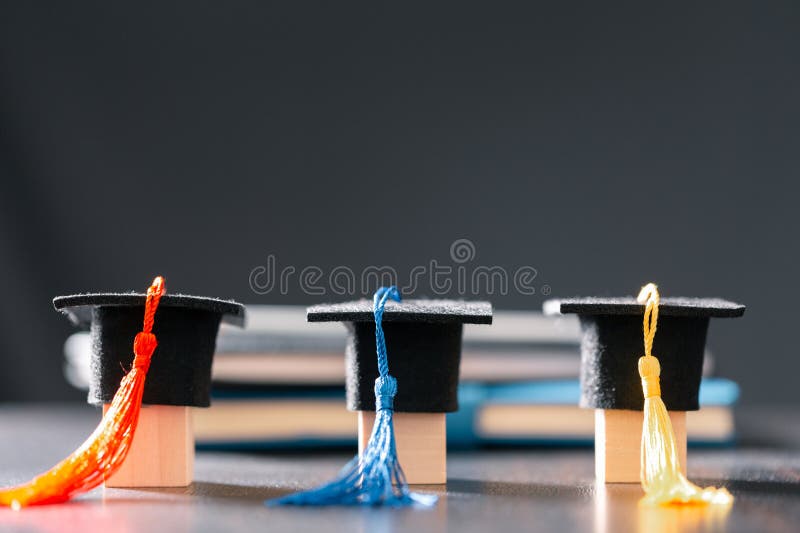 Concept education is business scholarship essential idea globalization, mortarboard students learn and study in universities and stock photo