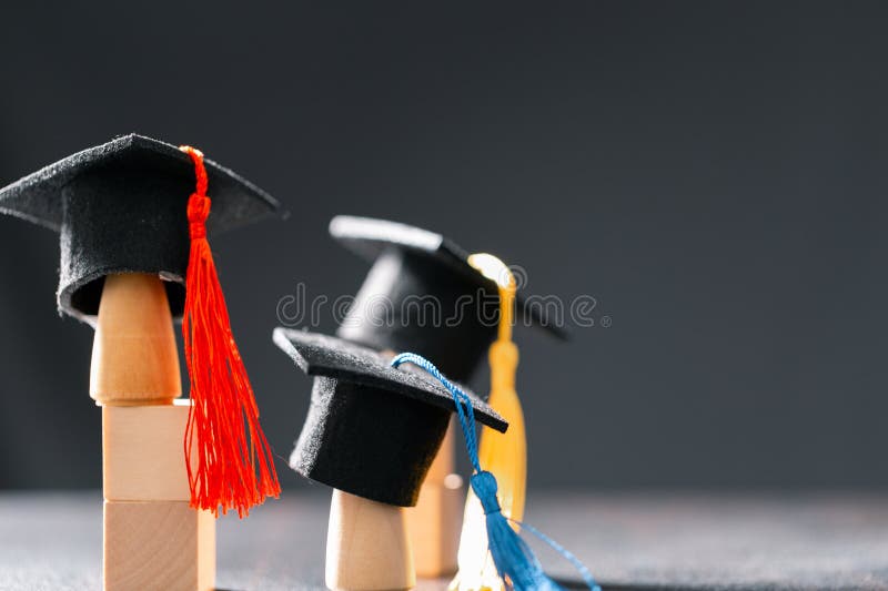 Concept education is business scholarship essential idea globalization, mortarboard students learn and study in universities and royalty free stock images