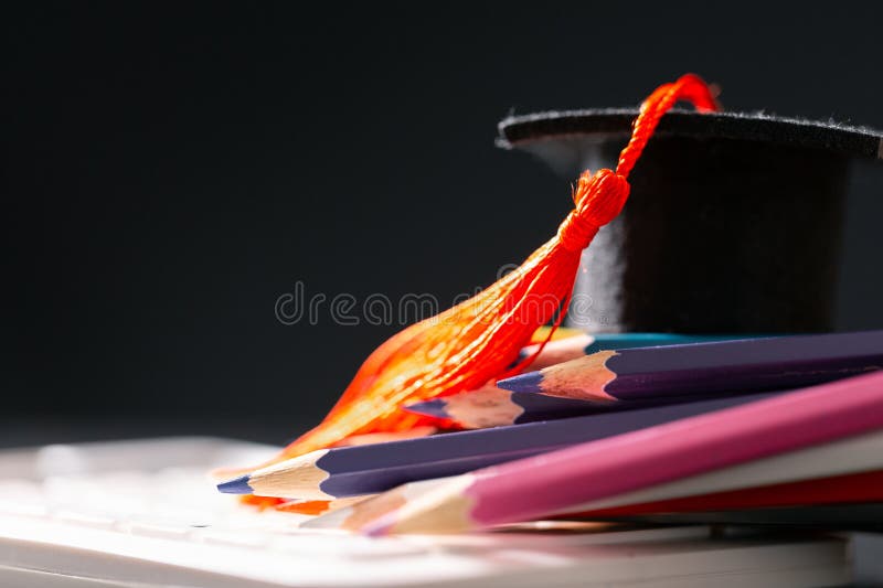 Concept education is business scholarship essential idea globalization, mortarboard students learn and study in universities and royalty free stock photography