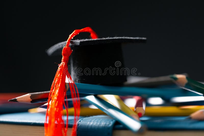 Concept education is business scholarship essential idea globalization, mortarboard students learn and study in universities and stock photo