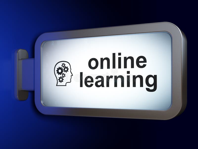 Concept educațional : învățare online și direcționarea cu viteze pe Billbo stock photo