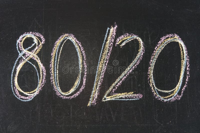 Concept of eighty twenty rule royalty free stock photo Concept of eighty twenty rule royalty free stock photo