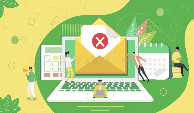 Concept envelope with rejected letter vector illustration Concept envelope with rejected letter vector illustration