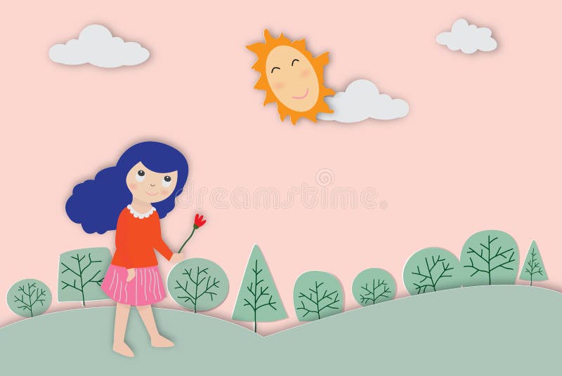 Concept of environment with a cute girl vector illustration stock illustration Concept of environment with a cute girl vector illustration stock illustration