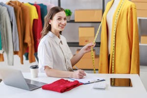 Concept Of Fashion And Designer Woman Fashion Designer Stylish Sitting Concept Of Fashion And Designer Woman Fashion Designer Stylish Sitting