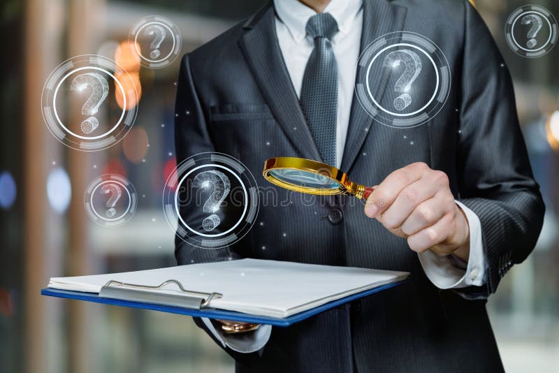 Concept of finding answers to current questions royalty free stock image