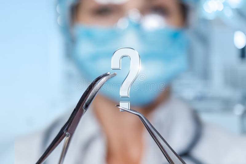 Concept of finding answers to the prevailing questions in surgery stock images