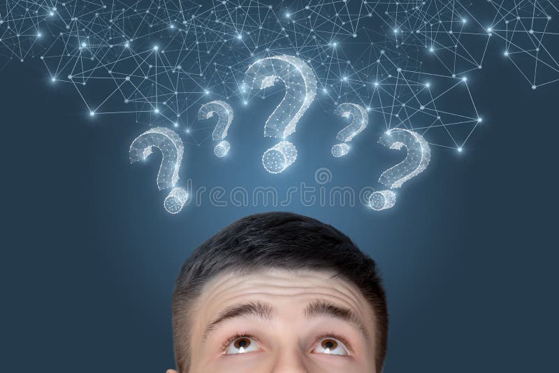 Concept of finding answers to questions that have arisen on the network royalty free stock images