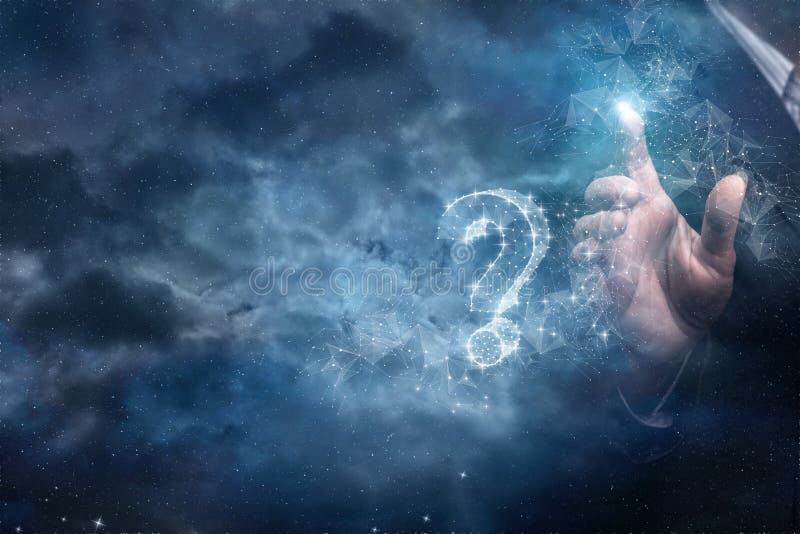 Concept of finding answers to very difficult questions stock photography