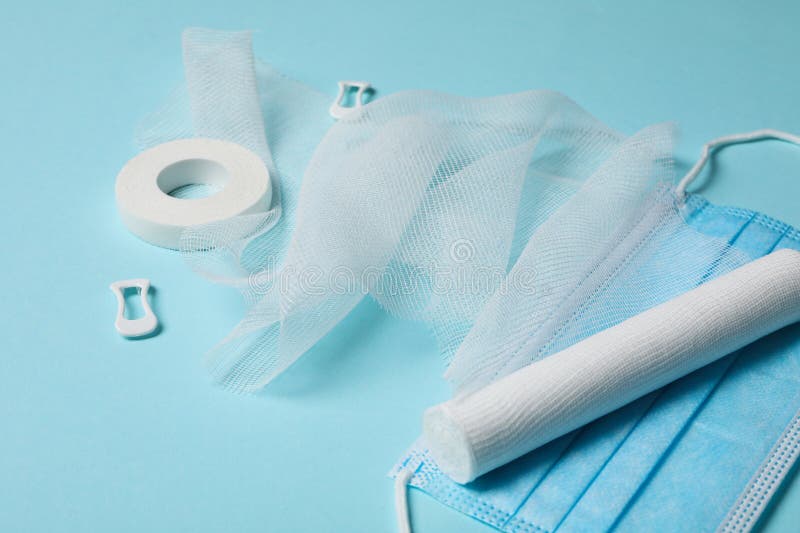 Concept of first aid kit, first aid kit supplies stock images