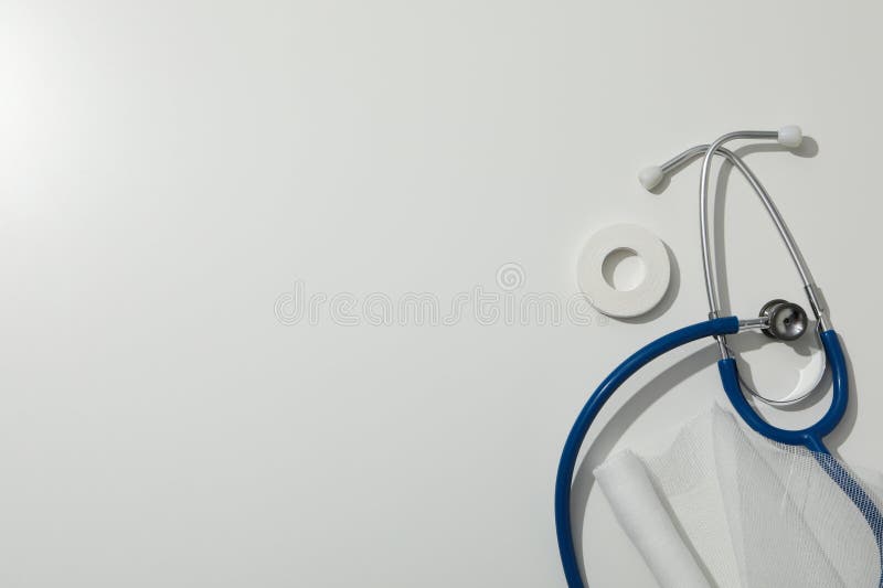 Concept of first aid kit, first aid kit supplies royalty free stock photo