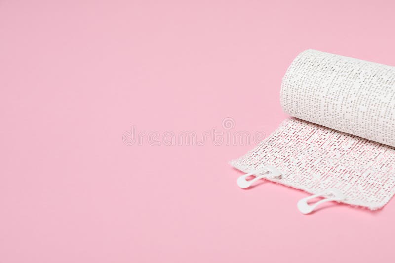 Concept of first aid kit supplies - bandage stock image