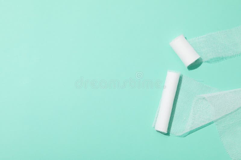 Concept of first aid kit supplies - bandage royalty free stock image