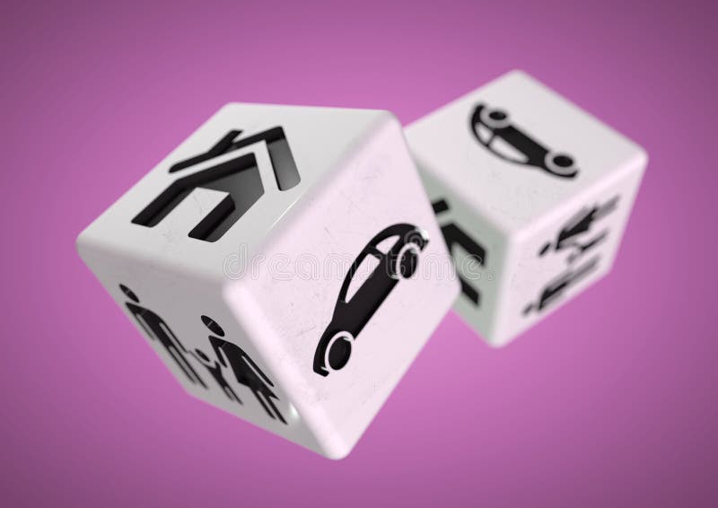 Concept for gambling addiction. Gambling with your family, car